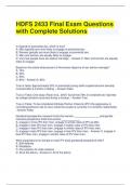HDFS 2433 Final Exam Questions with Complete Solutions