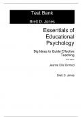 Test Bank For Essentials of Educational Psychology Big Ideas To Guide Effective Teaching 6th Edition By Jeanne Ellis Ormrod, Brett Jones (All Chapters, 100% Original Verified, A+ Grade)