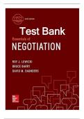 Test Bank for Essentials of Negotiation 6th Edition by Roy Lewicki, Bruce Barry and David Saunders ISBN: 9780077862466| Complete Guide A+