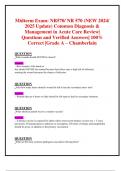 Midterm Exam: NR570/ NR 570 (NEW 2024/ 2025 Update) Common Diagnosis & Management in Acute Care Review| Questions and Verified Answers| 100% Correct |Grade A – Chamberlain 