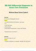 Midtem Exams: NR569 / NR 569 (Latest 2024 / 2025 Updates STUDY BUNDLE ) Differential Diagnosis in Acute Care Practicum Exam Reviews|Week 1-4|Questions and Verified Answers|100% Correct| Grade A - Chamberlain