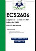 ECS2606 Assignment 1 (QUALITY ANSWERS) Semester 1 2024 (613420)