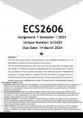 ECS2606 Assignment 1 (ANSWERS) Semester 1 2024 - DISTINCTION GUARANTEED