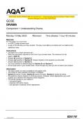 2023 AQA GCSE DRAMA 8261/W Component 1 Understanding Drama Question Paper & Mark scheme (Merged) June 2023 [VERIFIED]