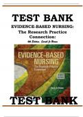 TEST BANK EVIDENCE-BASED NURSING: THE RESEARCH PRACTICE CONNECTION 4TH EDITION, SARAH JO BROWN| All Chapters 1-19 (2024)