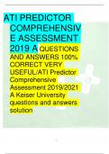 1 / 51 ATI PREDICTOR COMPREHENSIV E ASSESSMENT 2019 A QUESTIONS AND ANSWERS 100% CORRECT VERY USEFUL/ATI Predictor Comprehensive Assessment 2019/2021