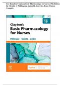Test bank Clayton’s Basic Pharmacology for Nurses, 19th Edition by Willihnganz Complete A+