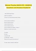 Wenner Practice NACE CP2 - EXAM (2) Questions and Answers Graded A+