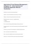 Agricultural Crop Disease Management - Category 1C - Iowa Commercial Pesticide Applicator Manual - Vocabulary 2024/2025 latest update