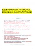 WGU C175 / D426 DATA MANAGEMENT FOUNDATIONS OA EXAM Questions With Verified Answers (100% Correct) Graded A+