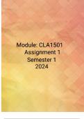 CLA1501 ASSIGNMENT 1  SOLUTION SEMESTER 1 2024 