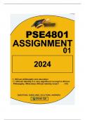 PSE4801ASSIGNMENT 01 2024 ALL REFERENCES INCLUDED:SOLUTION AND ANSWERS