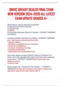 OMVIC GREASY DEALER FINAL EXAM  NEW VERSION 2024-2026 ALL LATEST  EXAM UPDATE GRADED A+