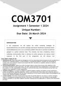 COM3701 Assignment 1 (ANSWERS) Semester 1 2024 - DISTINCTION GUARANTEED