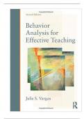 Test Bank For Behavior Analysis for Effective Teaching, 2nd Edition By Vargas, Julie