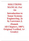 Solutions Manual For An Introduction to Sonar Systems Engineering 2nd Edition by Lawrence J. Ziomek (All Chapters, 100% Original Verified, A+ Grade) 