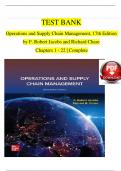 TEST BANK For Operations and Supply Chain Management, 17th Edition by (F. Robert Jacobs, 2024), Verified Chapters 1 - 22, Complete Newest Version, ISBN10: 1265071276 | ISBN13: 9781265071271