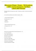Wisconsin Phase 1 Exam - 720 Academy | 100% Correct Answers | Verified | Latest 2024 Version