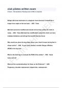 club pilates written exam  QUESTIONS & ANSWERS 2024 ( A+ GRADED 100% VERIFIED)