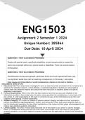 ENG1503 Assignment 2 (Q1 & Q2 ANSWERS) Semester 1 2024 - DISTINCTION GUARANTEED.