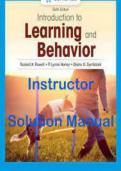 Introduction to Learning and Behavior 6th Edition by Russell A. PowellP. Lynne Instructor Manual