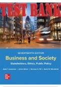 TEST BANK for Business and Society 17th Edition Stakeholders, Ethics, Public Policy by  Anne Lawrence; James Weber 