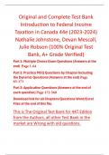 Introduction to Federal Income Taxation in Canada 44th Edition (2023-2024) By Nathalie Johnstone, Devan Mescall, Julie Robson (Original Test Bank, All Chapters, 100% Original Verified A+ Grade)