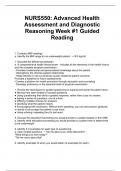 NURS550 Advanced Health Assessment and Diagnostic Reasoning Week #1 Guided Reading (graded a+)