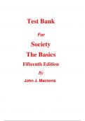 Test Bank for Society The Basics 15th Edition By John Macionis (All Chapters, 100% Original Verified, A+ Grade)