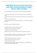 WEB WOC Seminars Quiz Questions with 100% Correct Answers | Latest Version 2024 | Verified