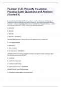 Pearson VUE: Property Insurance Practice Exam Questions and Answers (Graded A)