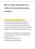MSN 377 EXAM 4 QUESTIONS WITH  COMPLETE SOULUTIONS 2023-2024  GRADED A+