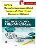 Test bank For Microbiology Fundamentals A Clinical Approach, 4th Edition by Marjorie Kelly Cowan, Chapters 1 - 22 Complete Newest Verified Version