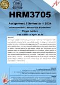 HRM3705 Assignment 3 (COMPLETE ANSWERS) Semester 1 2024  - DUE 12 April 2024