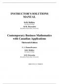 Solution Manual For Contemporary Business Mathematics with Canadian Applications, 13th Edition by Sieg A. Hummelbrunner, Kelly Halliday, Ali R. Hassanlou Chapter 1-16