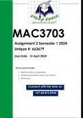 MAC3703 Assignment 2 (QUALITY ANSWERS) Semester 1 2024