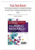 Test Bank For Reading, Understanding, and Applying Nursing Research Sixth Edition by James A. Fain, ISBN-13 978-1719641821,All Chapters.