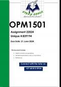 OPM1501 Assignment 2 (QUALITY ANSWERS) 2024