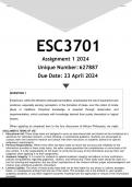 ESC3701 Assignment 1 (ANSWERS) 2024 - DISTINCTION GUARANTEED