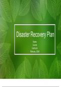 fpxnurs 4060 assessment 3. Disaster Recovery Plan