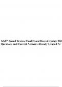 AAFP Board Review Final Exam/Recent Update 2024 Questions and Correct Answers Already Graded A+.