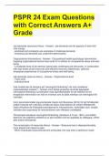 PSPR 24 Exam Questions with Correct Answers A+ Grade