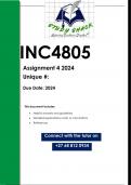 INC4805 Assignment 4 (QUALITY ANSWERS) 2024