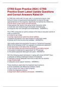 CTRS Exam Practice 2024 | CTRS  Practice Exam Latest Update Questions and Correct Answers Rated A+