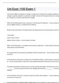 Unt Econ 1100 Exam 1 Questions and answers latest update 