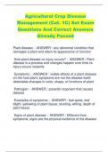 Agricultural Crop Disease  Management (Cat. 1C) Set Exam  Questions And Correct Answers  Already Passed