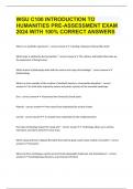 WGU C100 INTRODUCTION TO HUMANITIES PRE-ASSESSMENT EXAM 2024 WITH 100% CORRECT ANSWERS