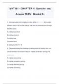 MKT101 - CHAPTER 11 Question and Answer 100% | Graded A+