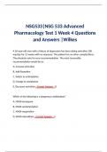 NSG533|NSG 533 Advanced Pharmacology Test 1 Week 4 Questions and Answers |Wilkes 