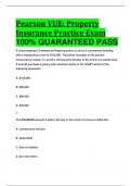 Pearson VUE: Property Insurance Practice Exam 100% GUARANTEED PASS